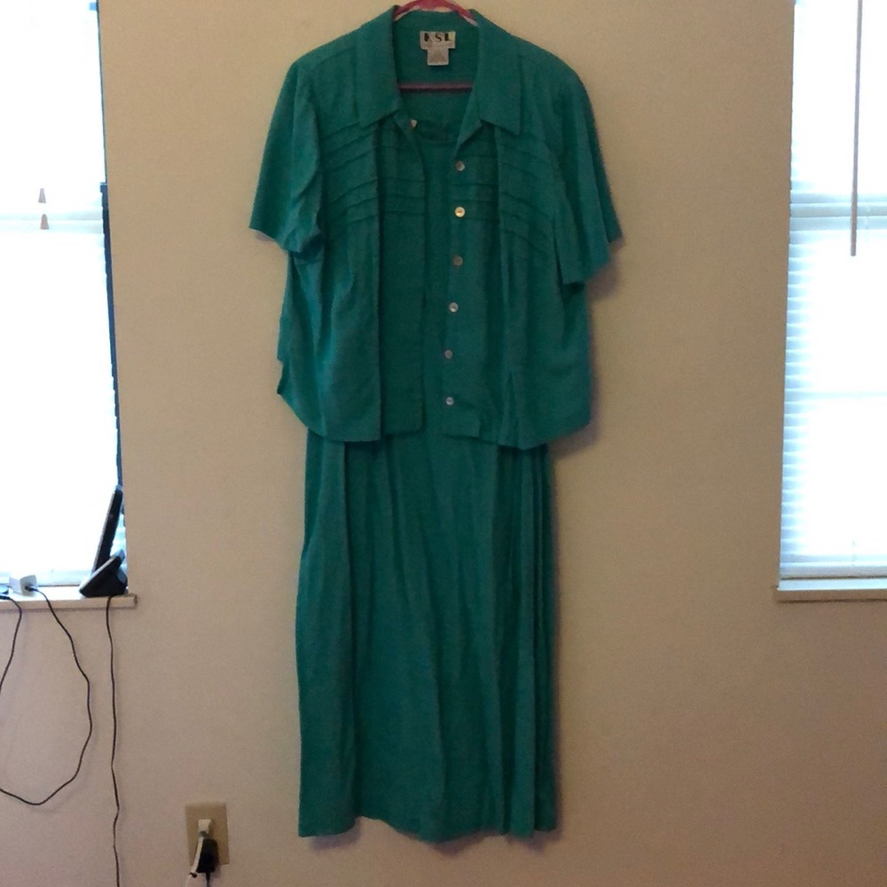 KSL two piece dress green and blue dress